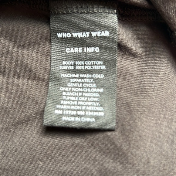 Junior’s Who What Wear Size Large Round Neck Puffed Sleeve Black Blouse Top - Picture 6 of 6